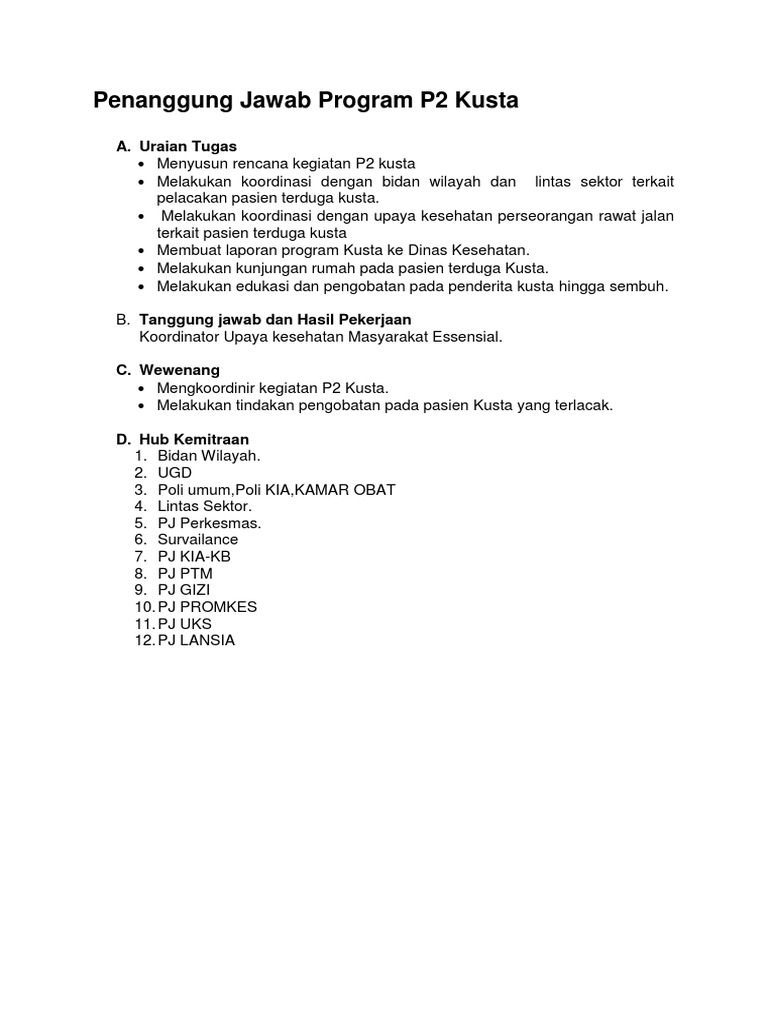 Koordinasi Program P2 Kusta | PDF