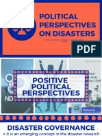 Political Perspectives on Disasters; A Report in Disaster Readiness and Risk Reduction