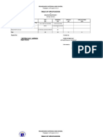 Table of Specification SAMPLE