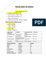 Detailed Formulae Sheet