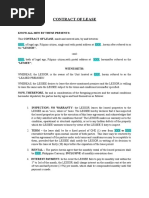 Contract for House Rental