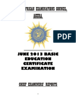 Bece Chief Examiners Report 2013