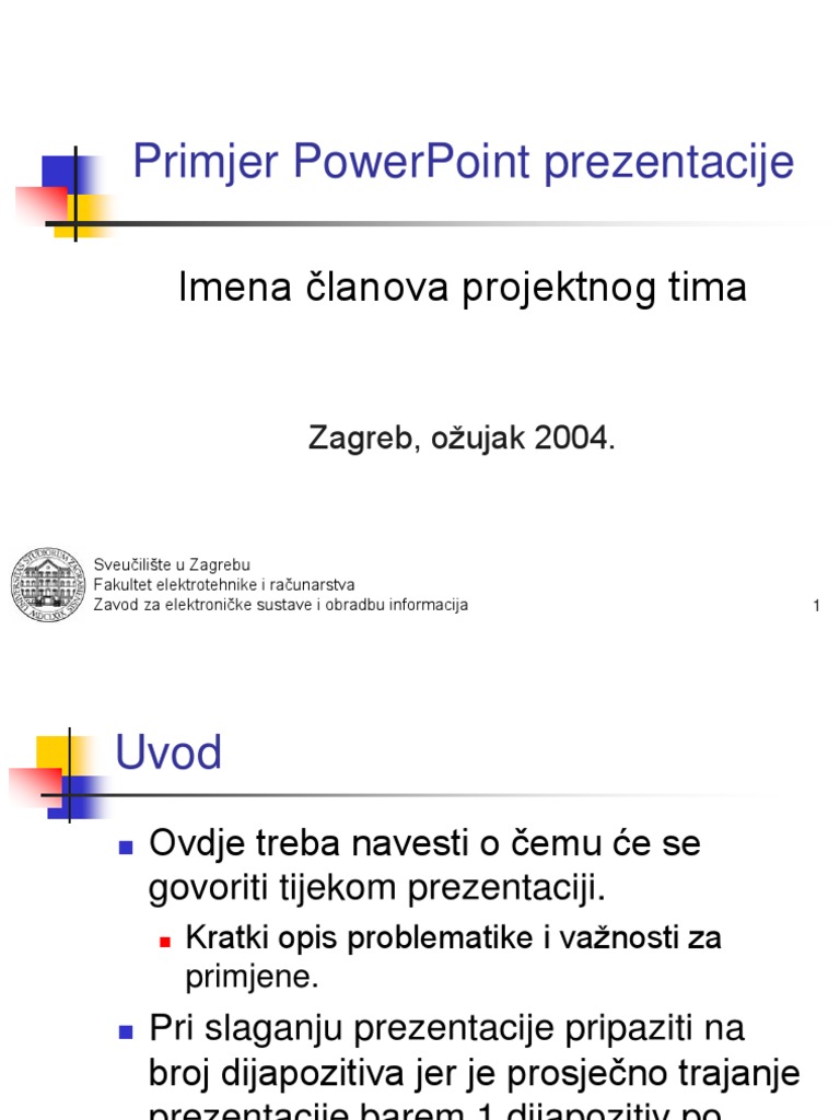 Predlozak Prezentacije PowerPoint | PDF