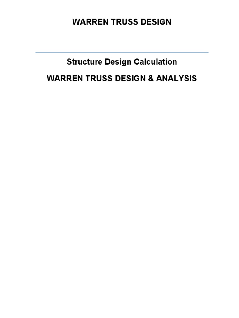 Warren Truss Design Calculations Guide | PDF | Truss | Structural ...