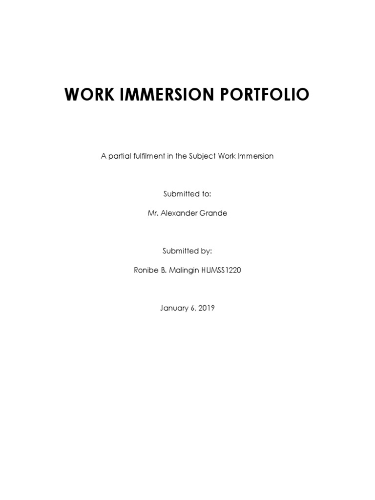 research title about work immersion