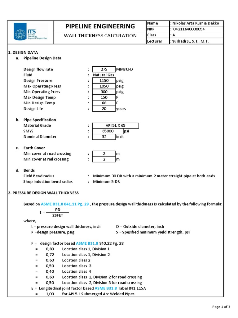 Pipeline Engineering 2019 - Workbook5 - 04211640000054 PDF | PDF | Pipe ...