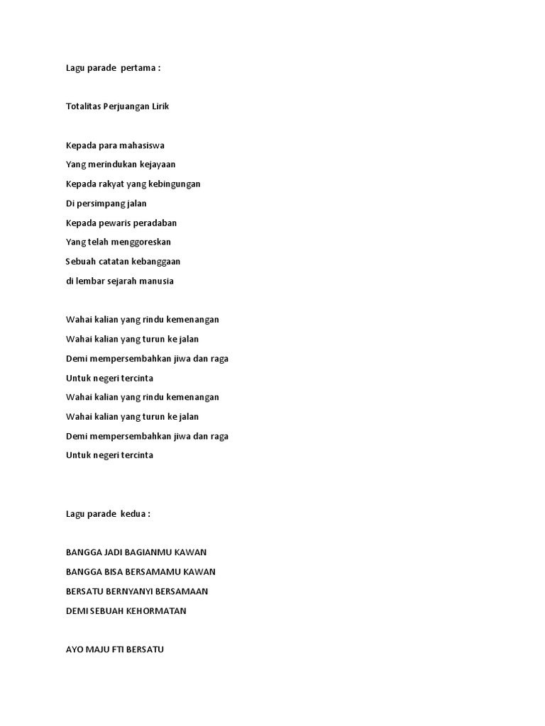 Lirik Lagu&hymne | PDF