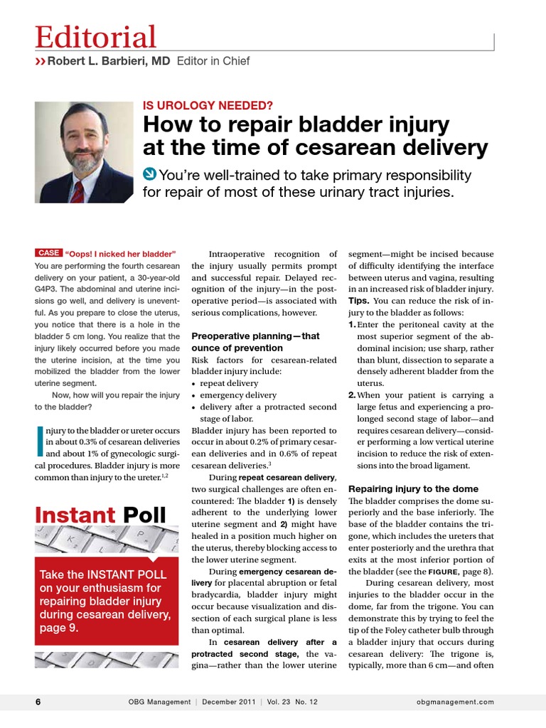How To Repair Bladder Injury PDF Caesarean Section Childbirth