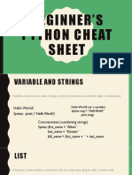 LECTURE 5 Cheat Sheet Python