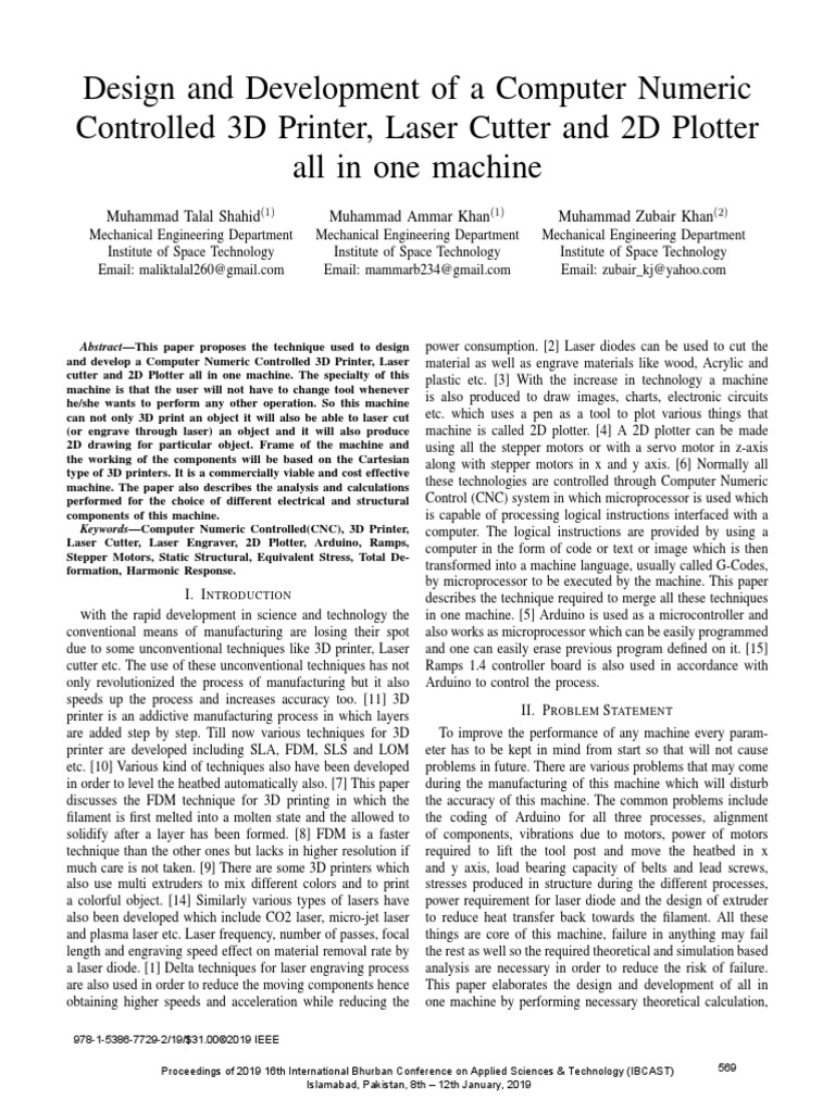 Design and Development of A Computer Numeric Controlled 3D Printer ...