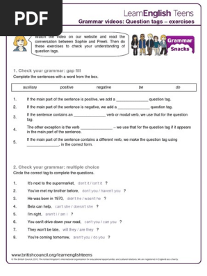 gs question tags exercises pdf pdf