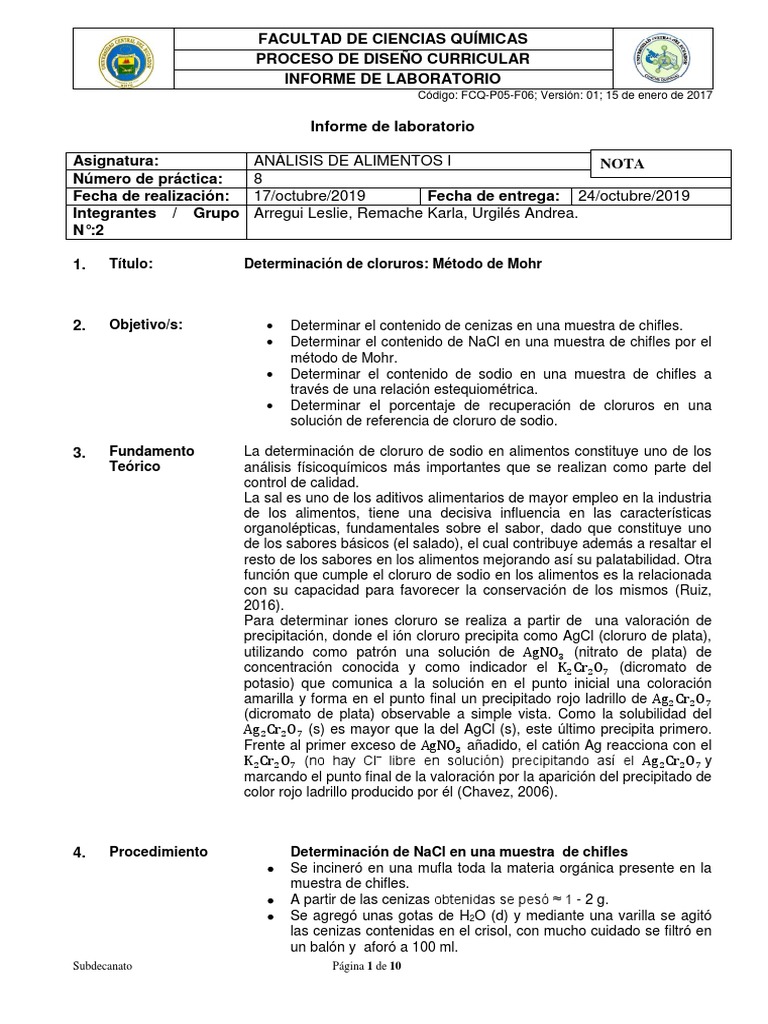 Determinación de Sodio Chifles | PDF | sal | Concentración