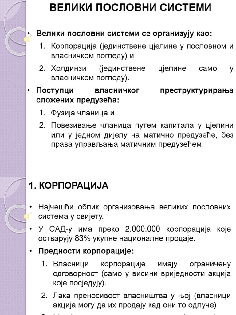 Veliki Poslovni Sistemi | PDF