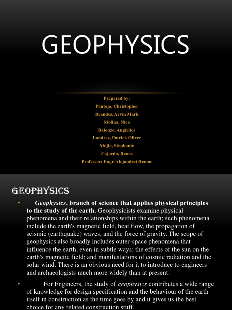 GEOPHYSICS | PDF | Earth's Magnetic Field | Geophysics