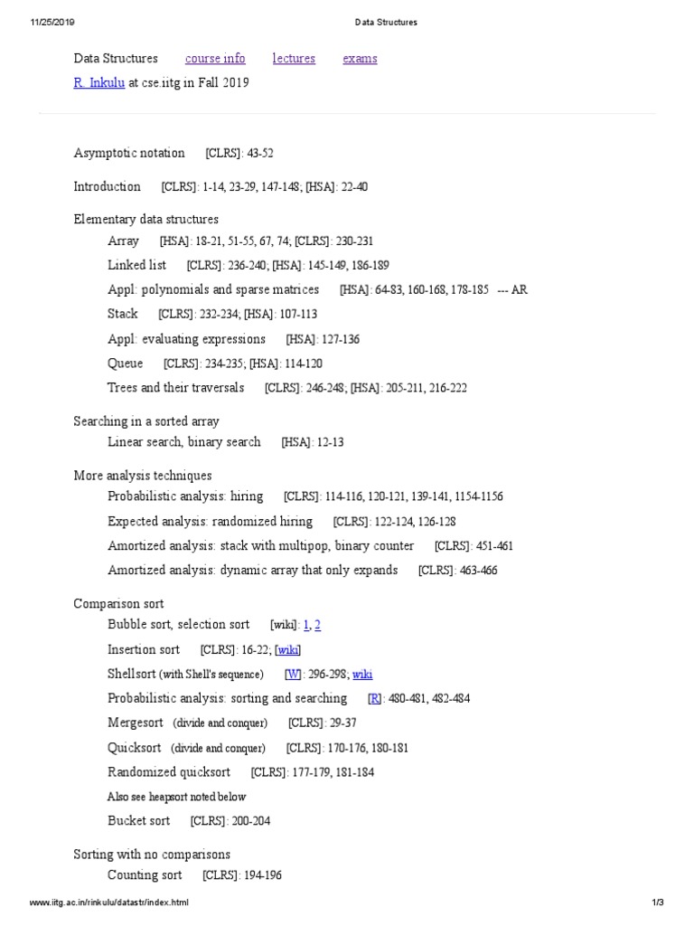 Data Structures Topics PDF | PDF | Algorithms And Data Structures ...
