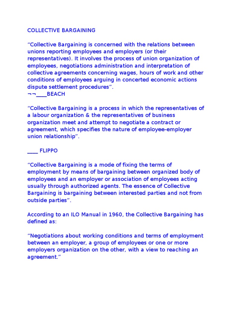 Collective Bargaining Pdf Collective Bargaining Employment