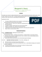 Margaret Geary Resume 2019 2020