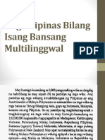 Ang Pilipinas Bilang Isang Bansang Multilinggwal
