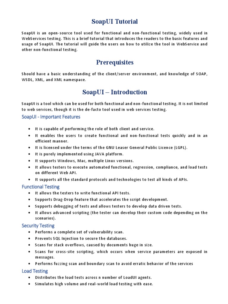 SoapUI Testing Guide: Features & Setup | PDF | Web Service | Hypertext ...