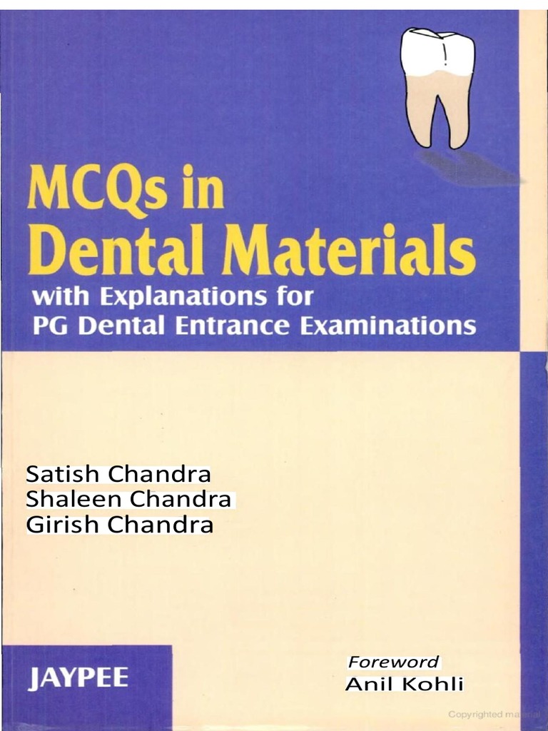 MCQS in Dental Materials With Explanations PDF Technological Change