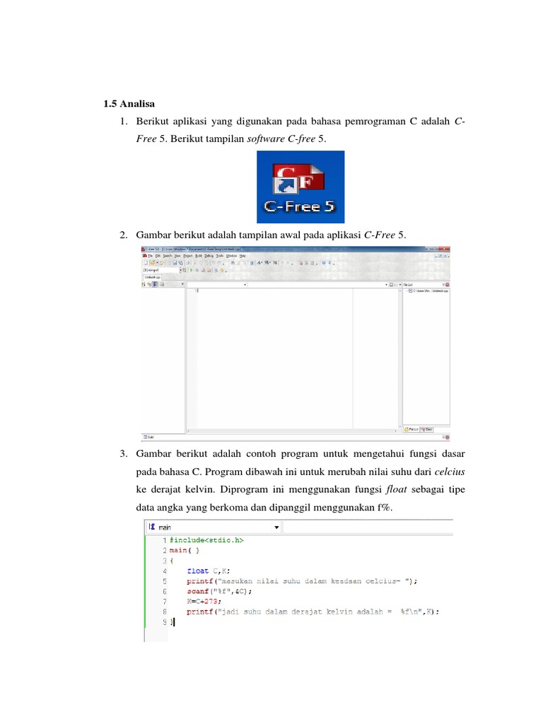Contoh Program Dasar Bahasa C | PDF