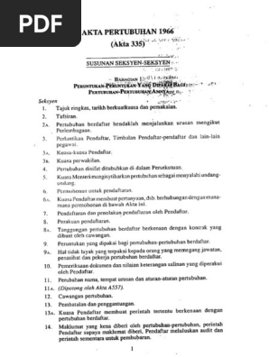 Akta 335 - Akta Pertubuhan 1966 PDF  PDF