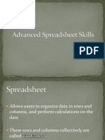 Advanced Spreadsheet Skills