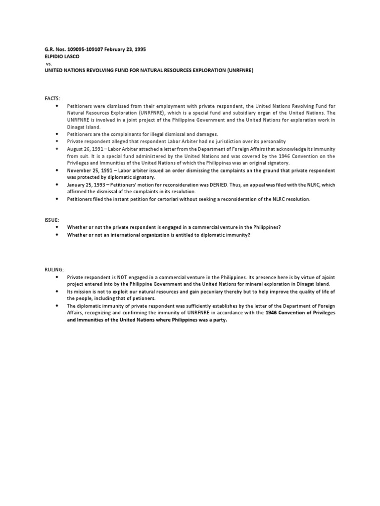 LASCO Vs UNRFNRE PDF Complaint Social Institutions