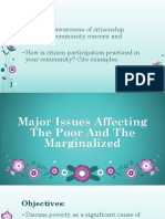 Major Issues Affecting The Poor and The Marginalized