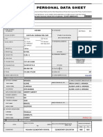 CS Form No. 212 Revised Personal Data Sheet LOWENDA MIRANDA