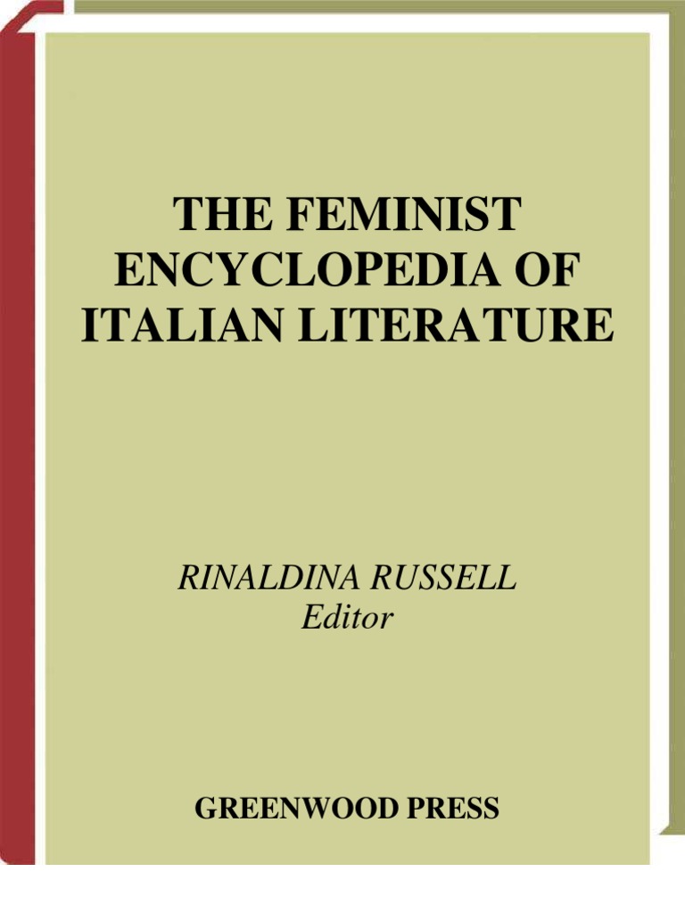 The Feminist Encyclopedia of Italian Literature PDF Womens Writing (Literary Category) Feminism photo