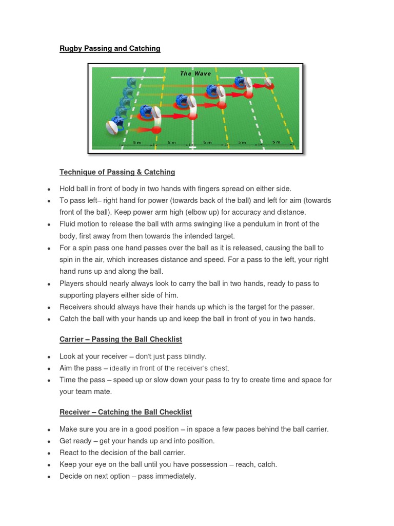 Rugby Passing and Catching Techniques | PDF