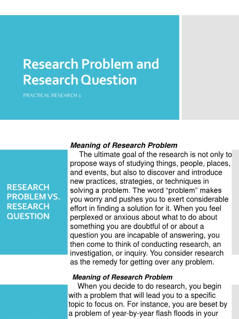 Understanding Research Problems | PDF | Question | Scientific Method