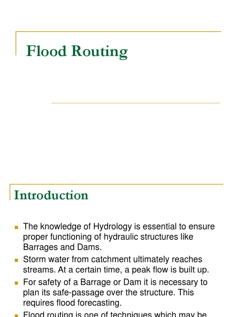 Flood Routing Techniques in Hydrology | PDF | Discharge (Hydrology) | Flood