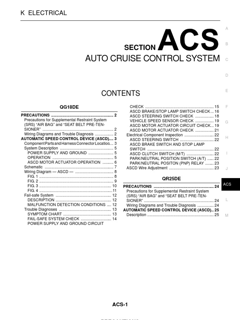Auto Cruise Control System: Section | PDF