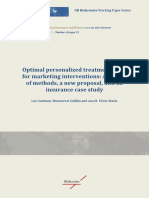 Optimal Personalized Treatment Rules For Marketing Interventions A Review of Methods, A New Proposal, and An Insurance Case Study (2014)