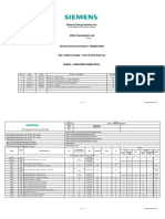 Siemens Utility Consumption List for Gas Turbine Package