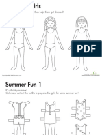 Color Dress Paper Dolls Summer