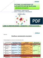 Planificare Orientativa - Clasa A III-a - 2019-2020