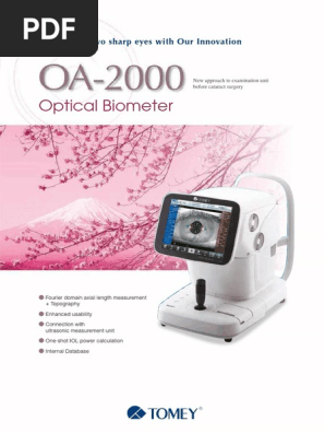 Tomey Oa 00 Pdf Optics Electromagnetic Radiation