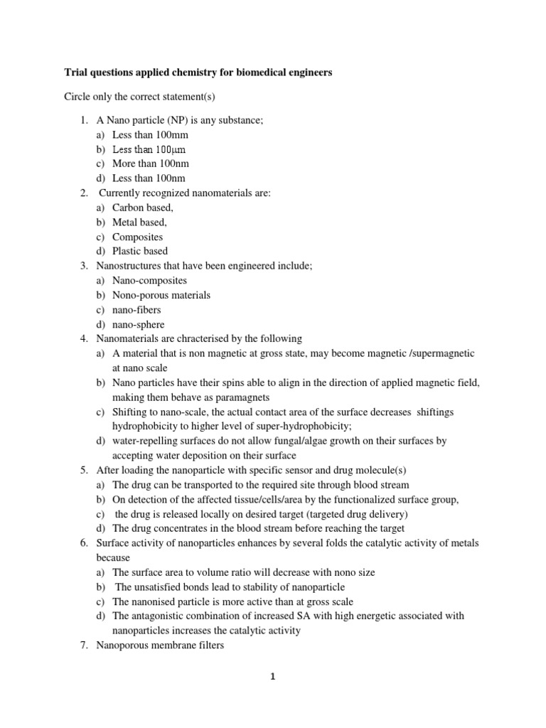 Applied Chemistry MCQs for Engineers | PDF | Composite Material ...