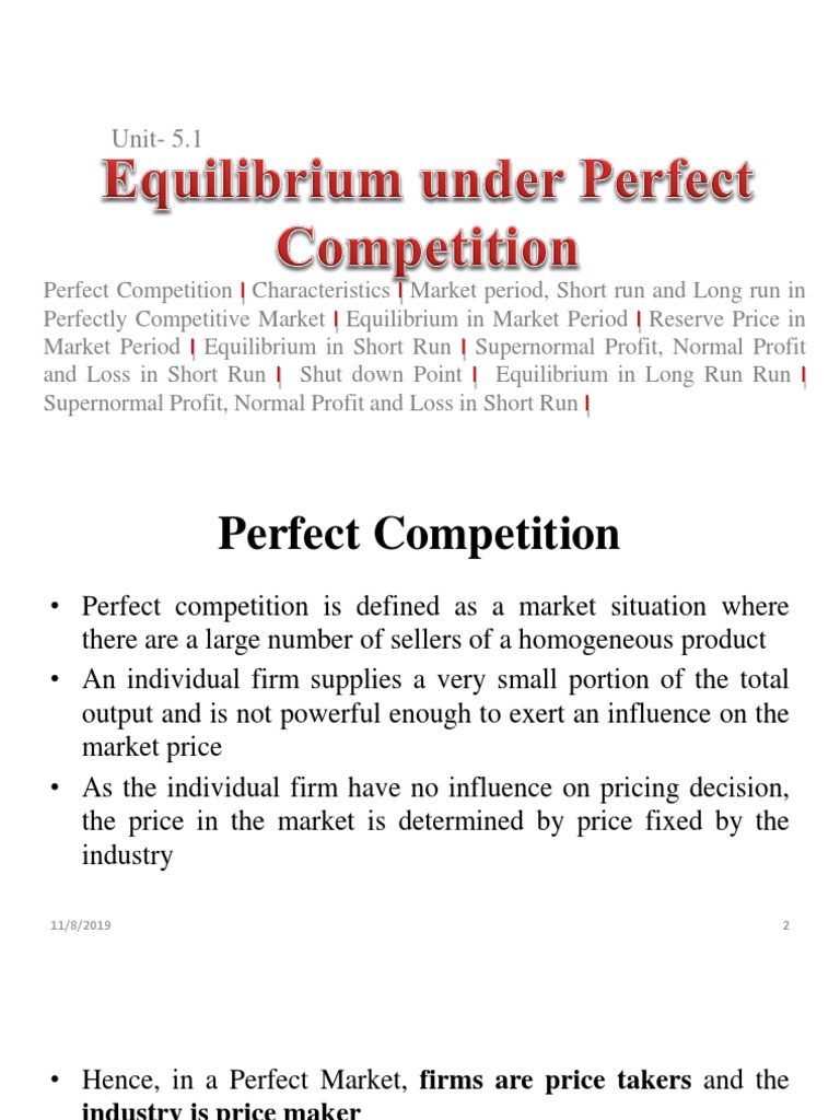 Perfect Competition: Price Takers & Makers | PDF | Perfect Competition ...