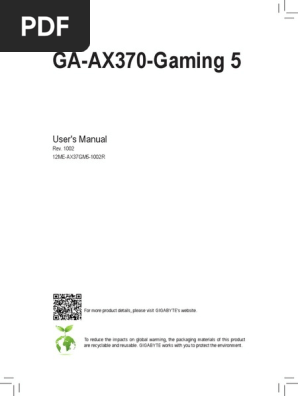 Mb Manual Ga Ax370 Gaming5 E Pdf Bios Electrostatic Discharge