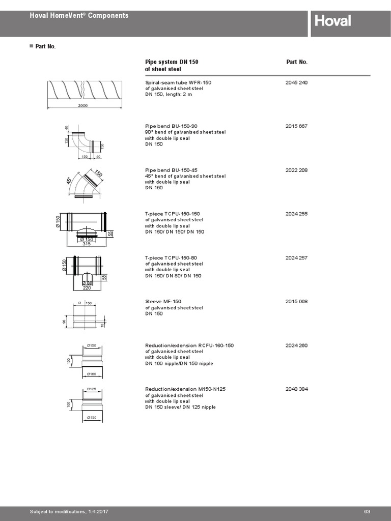 02-+HomeVent+ Components+ INM-en+ 2017 PDF | PDF | Galvanization | Pipe ...