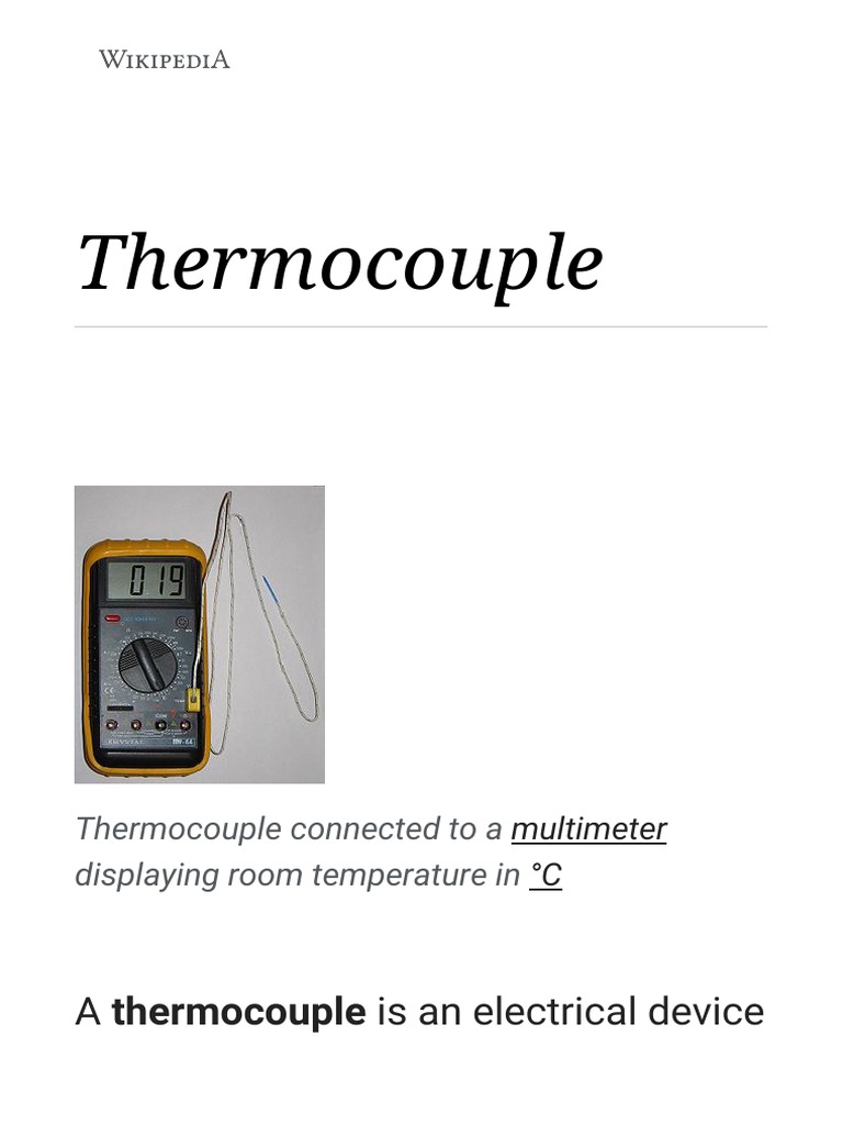 Thermocouple Wikipedia PDF PDF Thermocouple Physical Quantities