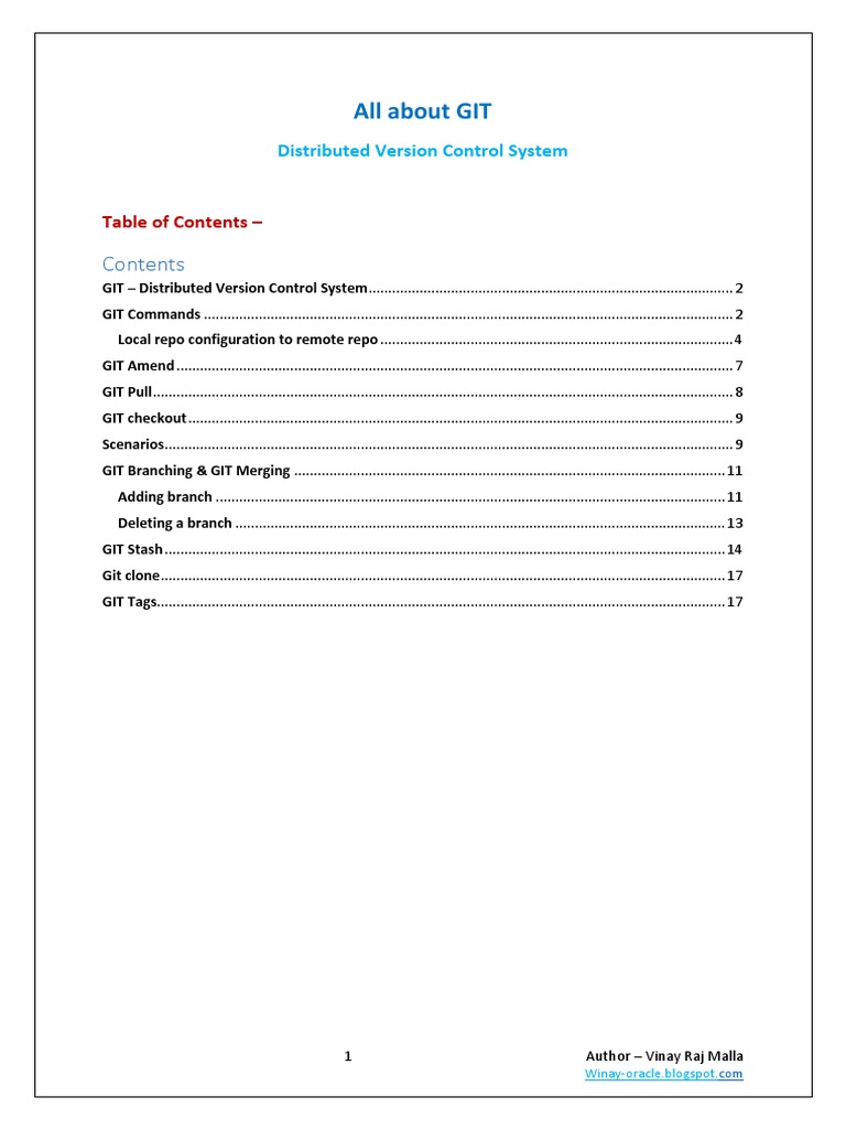 All about GIT's distributed version control system | PDF | Version ...