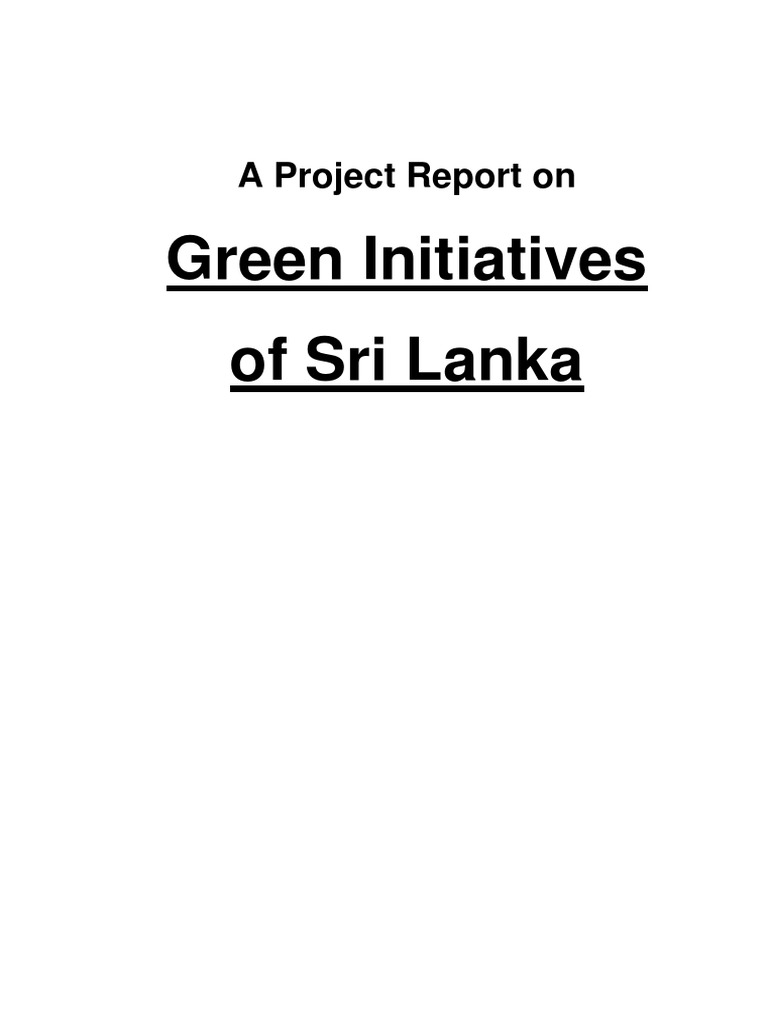 Green Initiatives of Sri Lanka | PDF | Green Building | Sustainability