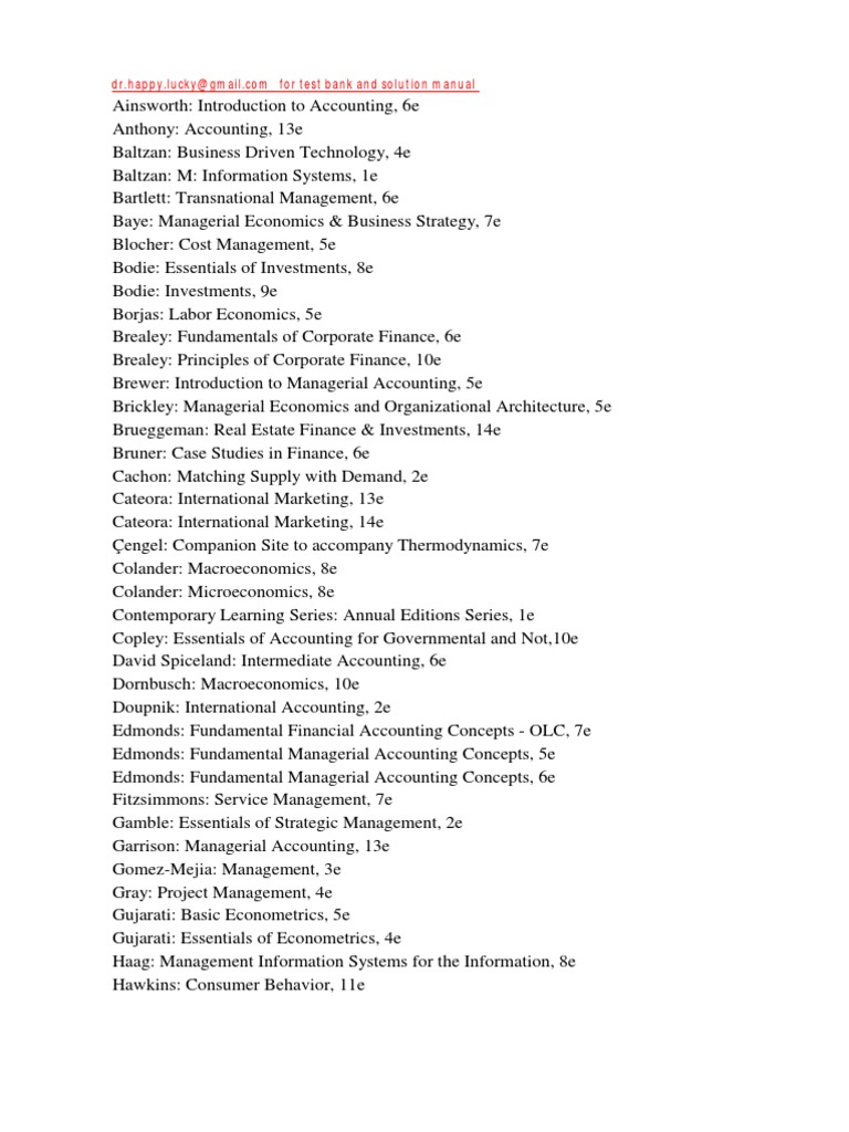 [email protected] for Test Bank and Solution Manual | Management  Accounting | Accounting