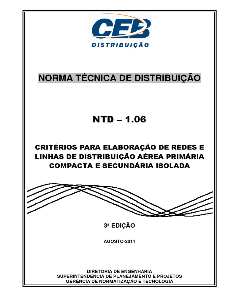 NTD 1.06 - Critrios para Projeto de Redes Prim. Protegidas e Sec ...