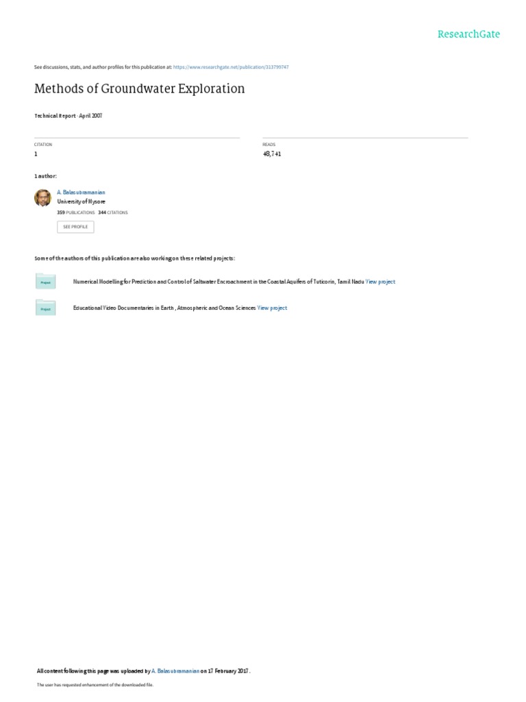 Methods Of Groundwater Exploration Pdf Geophysics Reflection